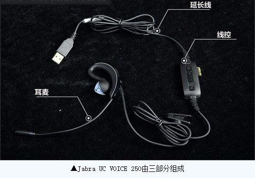 捷波朗Jabra UC VOICE 250耳掛式USB電腦耳麥