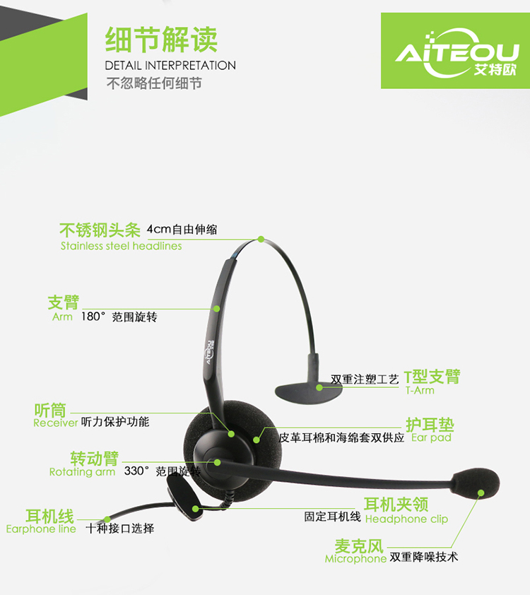 艾特歐A240話務(wù)耳機(jī) 艾特歐A240話務(wù)耳機(jī)